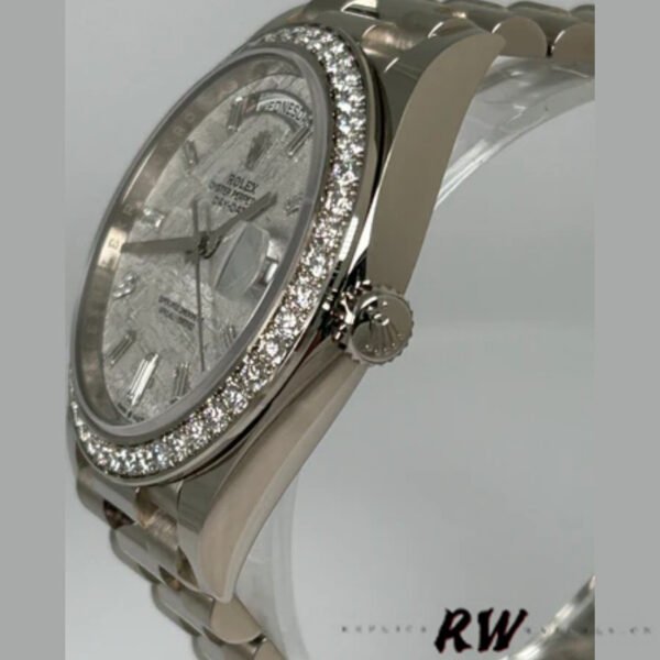 Rolex Day-Date 228349RBR Meteorite Dial Diamond Bezel 40mm Mens Replica Watch - Image 4
