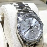 Rolex Day-Date 228349RBR Silver Dial Diamond Bezel 40mm Mens Replica Watch - Image 2