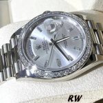 Rolex Day-Date 228349RBR Silver Dial Diamond Bezel 40mm Mens Replica Watch - Image 3