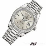 Rolex Day-Date 228349RBR Silver Stripe Motif Dial Diamond Bezel 40mm Mens Replica Watch - Image 2