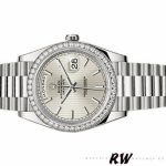 Rolex Day-Date 228349RBR Silver Stripe Motif Dial Diamond Bezel 40mm Mens Replica Watch - Image 4