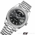 Rolex Day-Date 228396TBR Black Dial Diamond Bezel 40mm Mens Replica Watch - Image 2