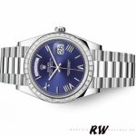 Rolex Day-Date 228396TBR Blue Dial Platinum Diamond Bezel 40mm Mens Replica Watch - Image 3