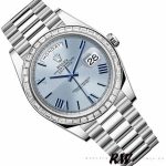 Rolex Day-Date 228396TBR Ice Blue Dial Platinum Diamond Bezel 40mm Mens Replica Watch - Image 3