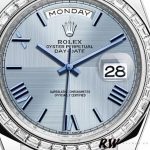 Rolex Day-Date 228396TBR Ice Blue Dial Platinum Diamond Bezel 40mm Mens Replica Watch - Image 4