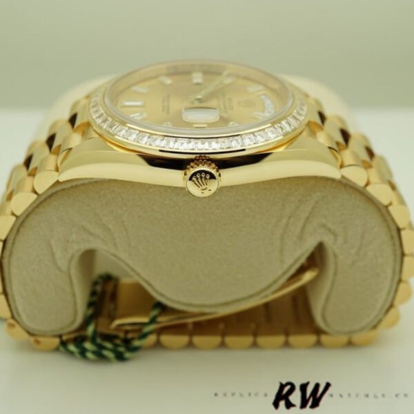 Rolex Day-Date 228398TBR Champagne Diamond Dial Diamond Bezel 40mm Mens Replica Watch - Image 3