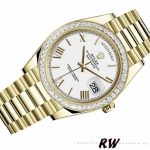 Rolex Day-Date 228398TBR White Roman Numeral Dial Diamond Bezel 40mm Mens Replica Watch - Image 3