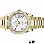 Rolex Day-Date 228398TBR White Roman Numeral Dial Diamond Bezel 40mm Mens Replica Watch - Image 4