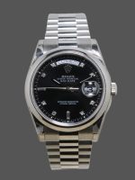 Rolex Day Date 118206 Black Diamond Dial 36mm Unisex Replica Watch
