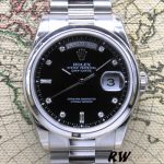 Rolex Day Date 118206 Black Diamond Dial 36mm Unisex Replica Watch - Image 2
