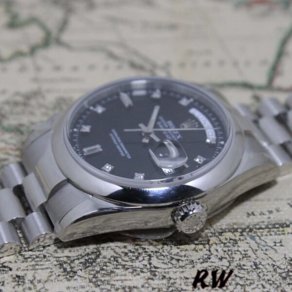 Rolex Day Date 118206 Black Diamond Dial 36mm Unisex Replica Watch - Image 4