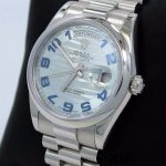 Rolex Day Date 118206 Wave Pattern Ice Blue Dial Arabic Numerals 36mm Unisex Replica Watch - Image 2