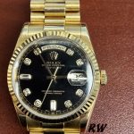 Rolex Day Date 118238 Black Diamond Dial 36mm Mens Replica Watch - Image 2