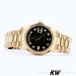 Rolex Day Date 118238 Yellow Gold Black Diamond Dial 36mm Mens Replica Watch - Image 3
