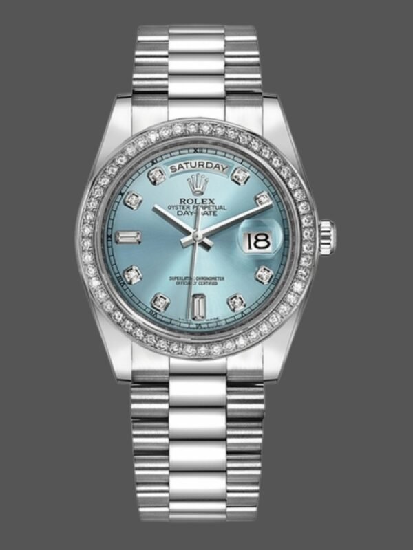 Rolex Day Date 118346 Ice Blue Dial 36mm Unisex Replica Watch - Image 1