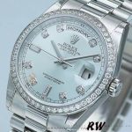 Rolex Day Date 118346 Ice Blue Dial 36mm Unisex Replica Watch - Image 3
