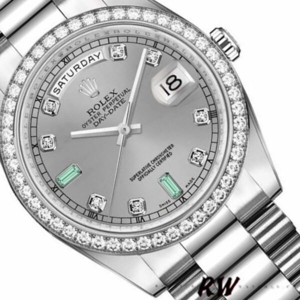 Rolex Day Date 118346 Rhodium Grey Dial 36mm Unisex Replica Watch - Image 2
