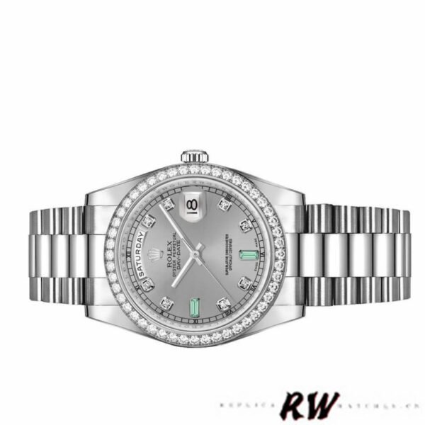 Rolex Day Date 118346 Rhodium Grey Dial 36mm Unisex Replica Watch - Image 3