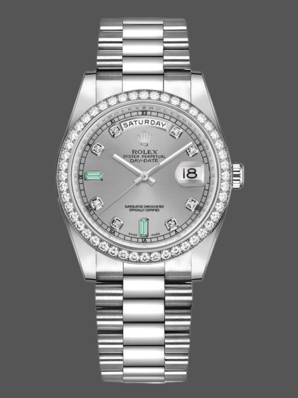Rolex Day Date 118346 Rhodium Grey Dial 36mm Unisex Replica Watch - Image 1