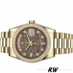 Rolex Day Date 118348 Black MOP Dial Yellow Gold 36mm Unisex Replica Watch - Image 4