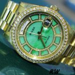 Rolex Day Date 118348 Green Dial Yellow Gold 36mm Unisex Replica Watch - Image 3