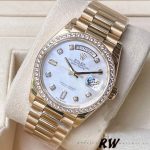Rolex Day Date 128348RBR MOP Yellow Gold 36MM Unisex Replica Watch - Image 3