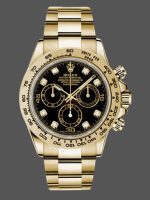 Rolex Daytona 116508 Yellow Gold Black Diamond Dial 40MM Mens Replica Watch