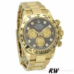 Rolex Daytona 116508 Yellow Gold Black Mother Of Pearl Dial 40MM Mens Replica Watch - Image 2