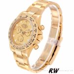 Rolex Daytona 116508 Yellow Gold Champagne Diamond Dial 40MM Mens Replica Watch - Image 3
