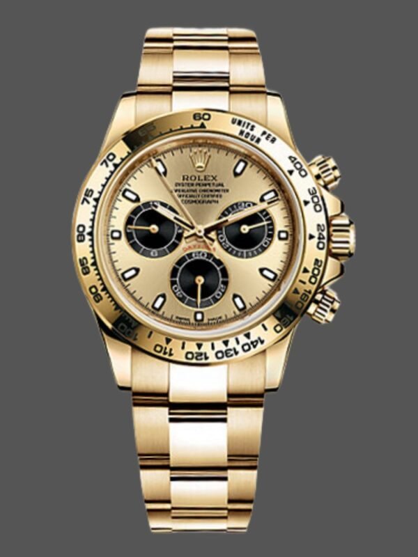 Rolex Daytona 116508 Yellow Gold Champagne Index Dial 40MM Mens Replica Watch - Image 1