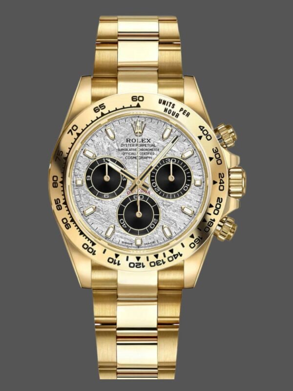 Rolex Daytona 116508 Yellow Gold Meteorite Grey Dial 40MM Mens Replica Watch - Image 1
