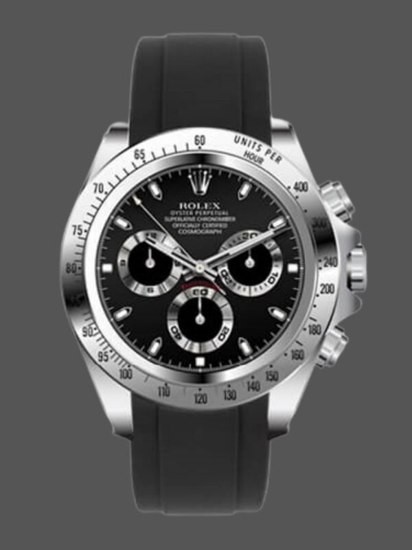 Rolex Daytona 116519 Black Dial Black Rubber strap 40mm Mens Replica Watch - Image 1