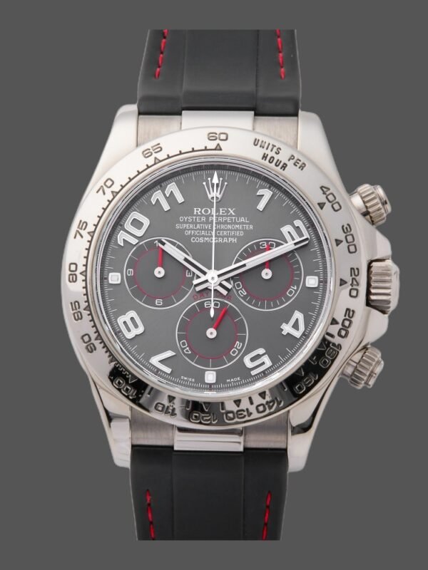 Rolex Daytona 116519 Grey Dial Black RubberB strap 40mm Mens Replica Watch - Image 1