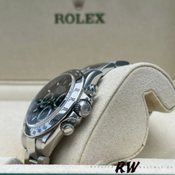 Rolex Daytona 116520 Stainless Steel Case Black Dial 40MM Mens Replica Watch - Image 4