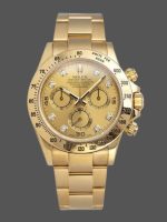Rolex Daytona 116528 Yellow Gold Champagne Diamond Dial 40mm Mens Replica Watch