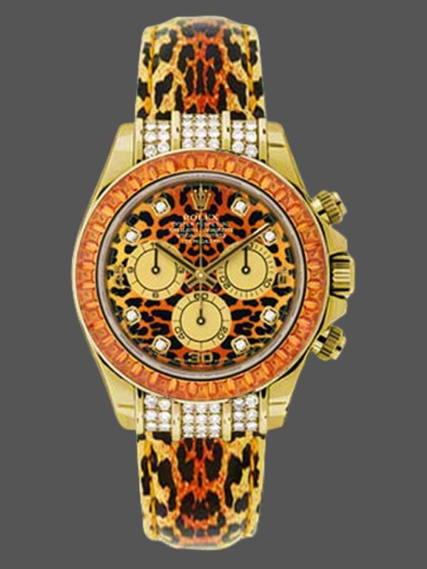 Rolex Daytona 116598 Leopard Orange Diamond Dial 40MM Mens Replica Watch - Image 1