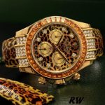 Rolex Daytona 116598 Leopard Orange Diamond Dial 40MM Mens Replica Watch - Image 4