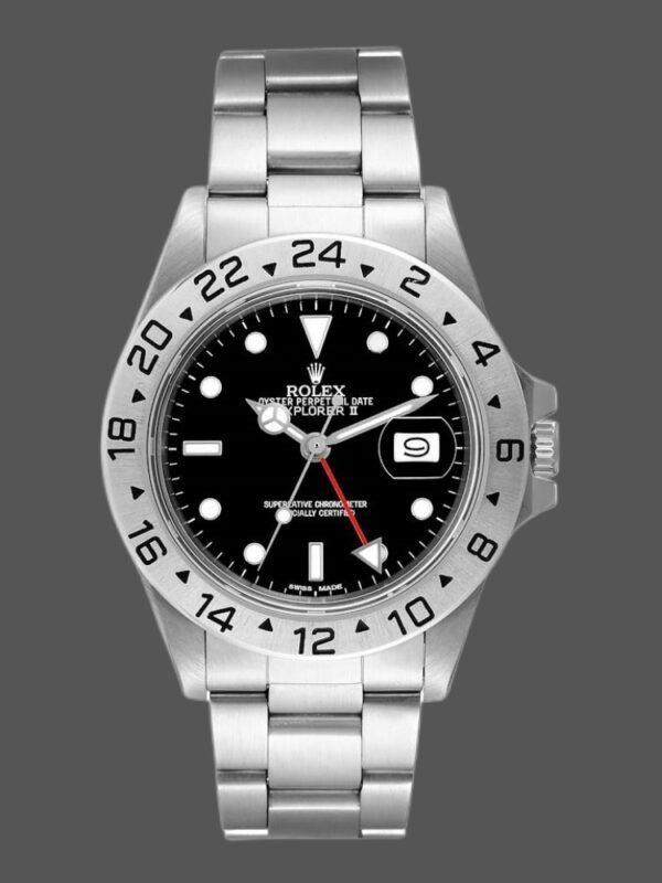 Rolex Explorer II 16550 Stainless Steel Black Dial 39MM Mens Replica Watch - Image 1