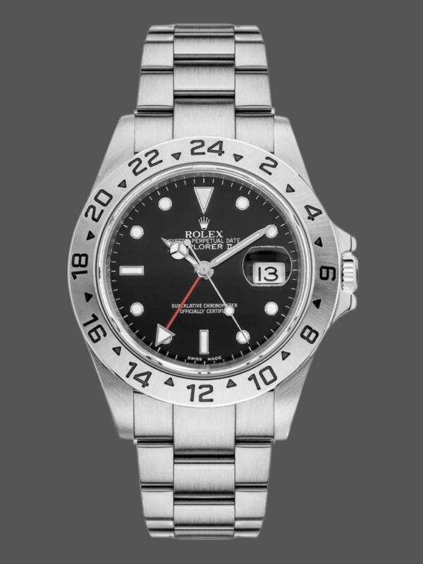 Rolex Explorer II 16570 Stainless Steel Black Dial 40MM Mens Replica Watch - Image 1