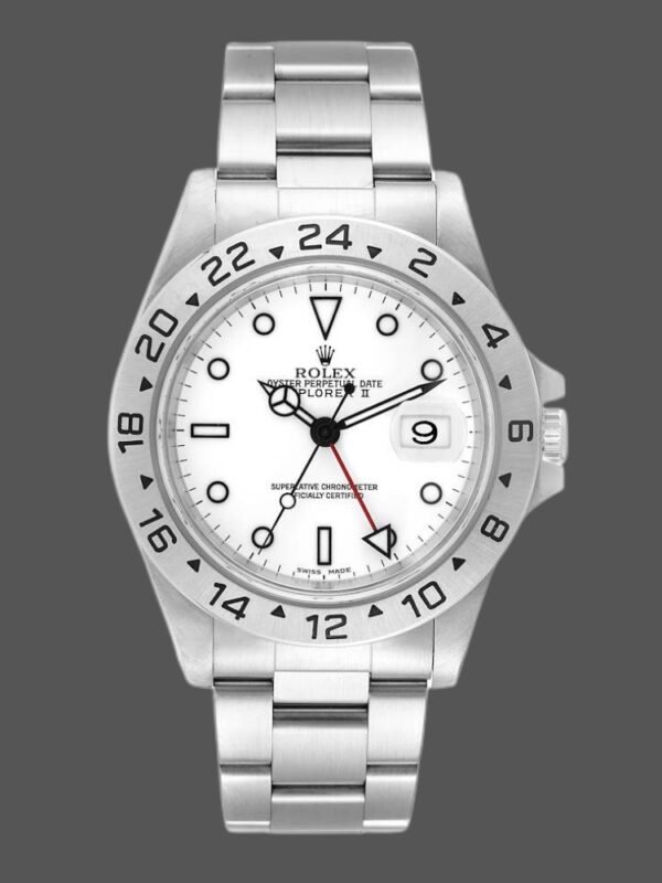 Rolex Explorer II 16570 Stainless Steel White Dial 40MM Mens Replica Watch - Image 1