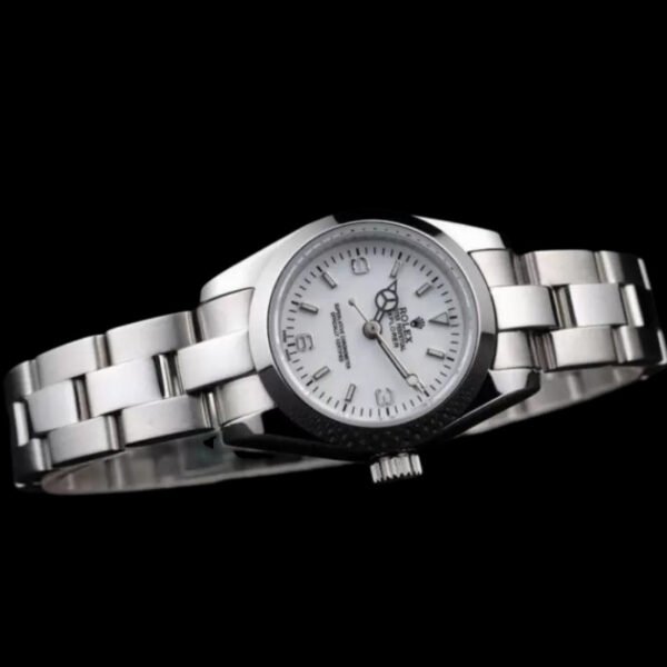 Rolex Explorer Polished 98088 Stainless Steel White Dial 26MM Lady Replica Watch - Image 3