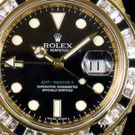 Rolex GMT-Master II 116758 Yellow Gold Black Dial Diamonds 40mm Mens Replica Watch - Image 4