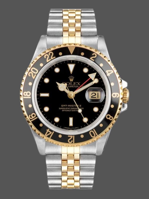 Rolex GMT-Master II 16713LN Oystersteel Yellow Gold Black Dial 40MM Mens Replica Watch - Image 1