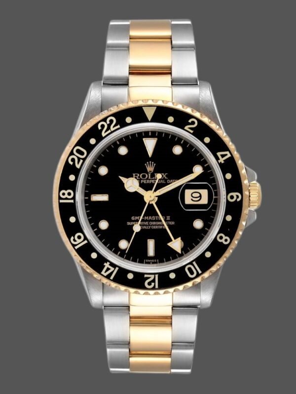Rolex GMT-Master II 16713LN Steel Yellow Gold Black Dial 40MM Mens Replica Watch - Image 1