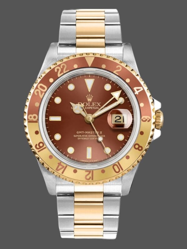 Rolex GMT-Master II 16713 White Gold Chocolate Dial 40mm Mens Replica Watch - Image 1