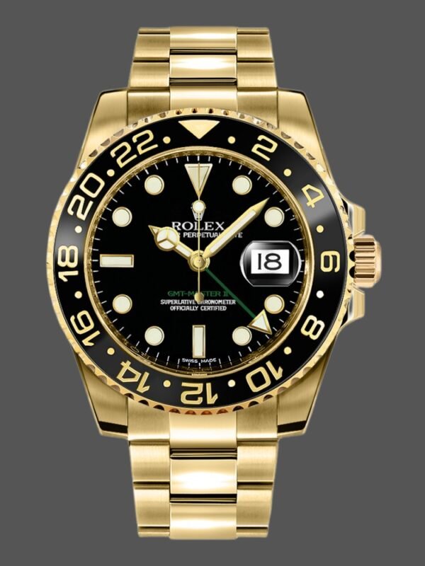 Rolex GMT Master II 116718LN Oyster Bracelet Black Dial 40mm Mens Replica Watch - Image 1