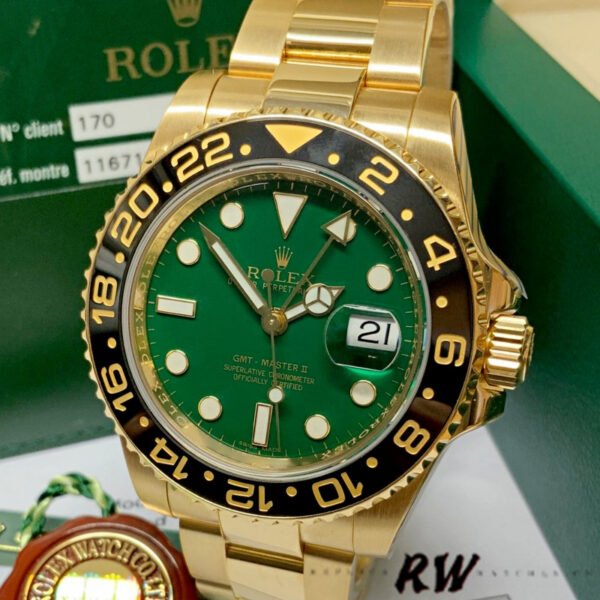 Rolex GMT Master II 116718LN Oyster Bracelet Green Dial 40mm Mens Replica Watch - Image 2