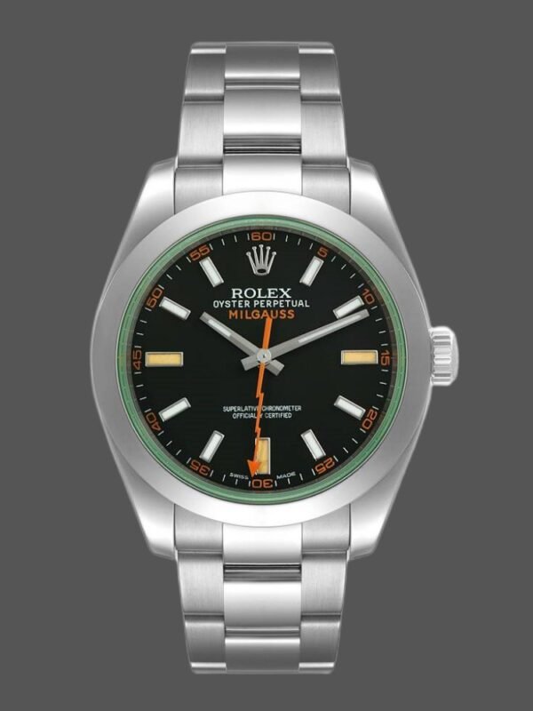 Rolex Milgauss 116400GV Stainless Steel Black Dial 40MM Mens Replica Watch - Image 1