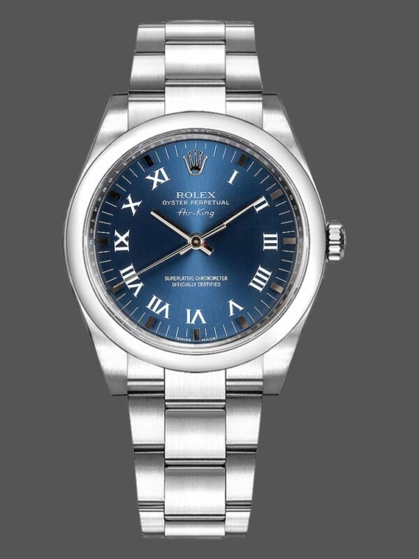 Rolex Oyster Perpetual Air-King 114200 Blue Dial 34mm Unisex Replica Watch - Image 1