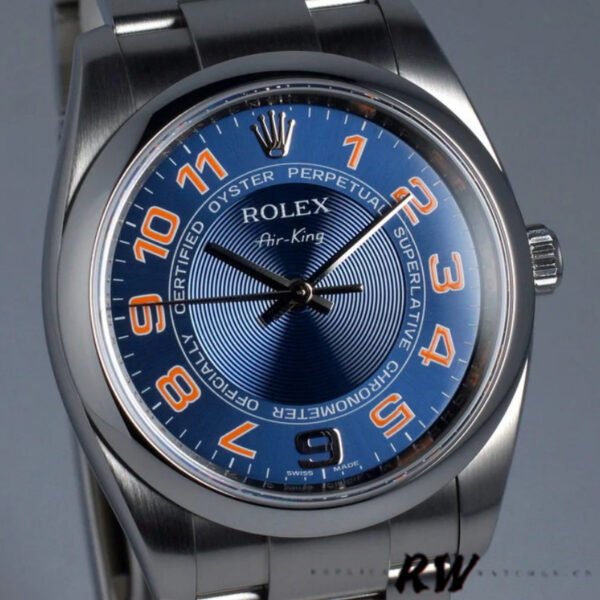 Rolex Oyster Perpetual Air-King 114200 Concentric Blue Dial 34mm Unisex Replica watch - Image 2